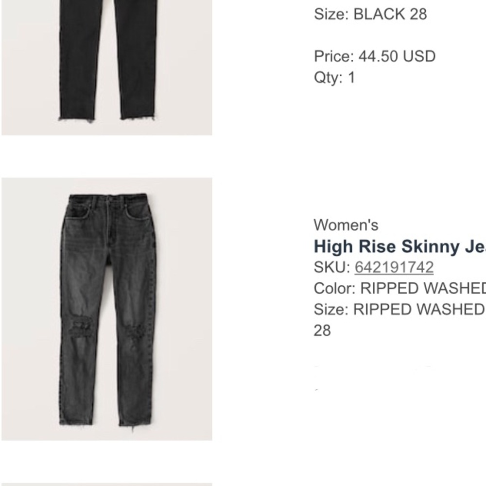 Abercrombie high rise skinny jeans